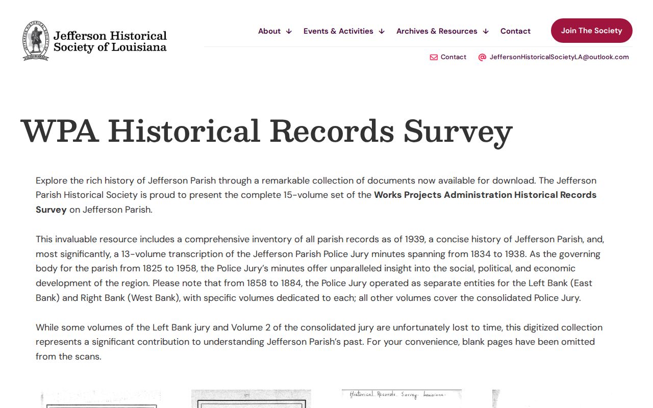 Metairie city directory WPA historical records survey