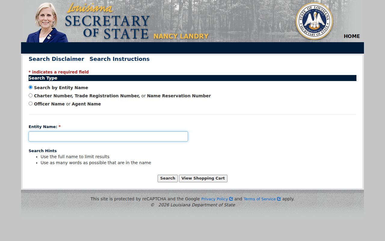 Metairie resident lookup Louisiana commercial filing search